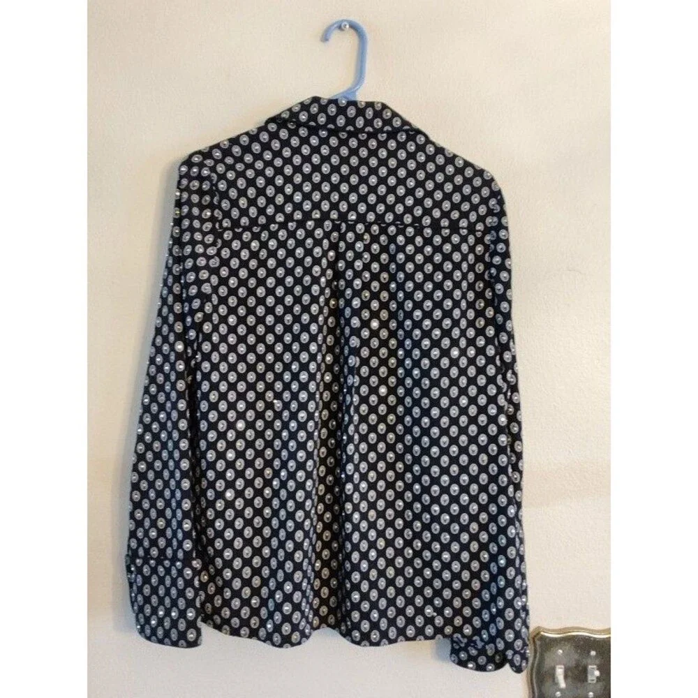 Women's Nice Michael Kors Black with Gold Stone Pajamas Top Size S
